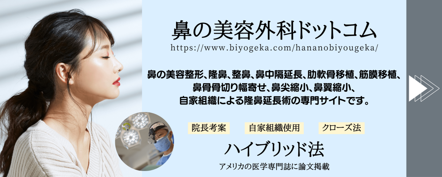 鼻整形、隆鼻、鼻中隔延長、肋軟骨移植、筋膜移植、鼻尖縮小、鼻翼縮小